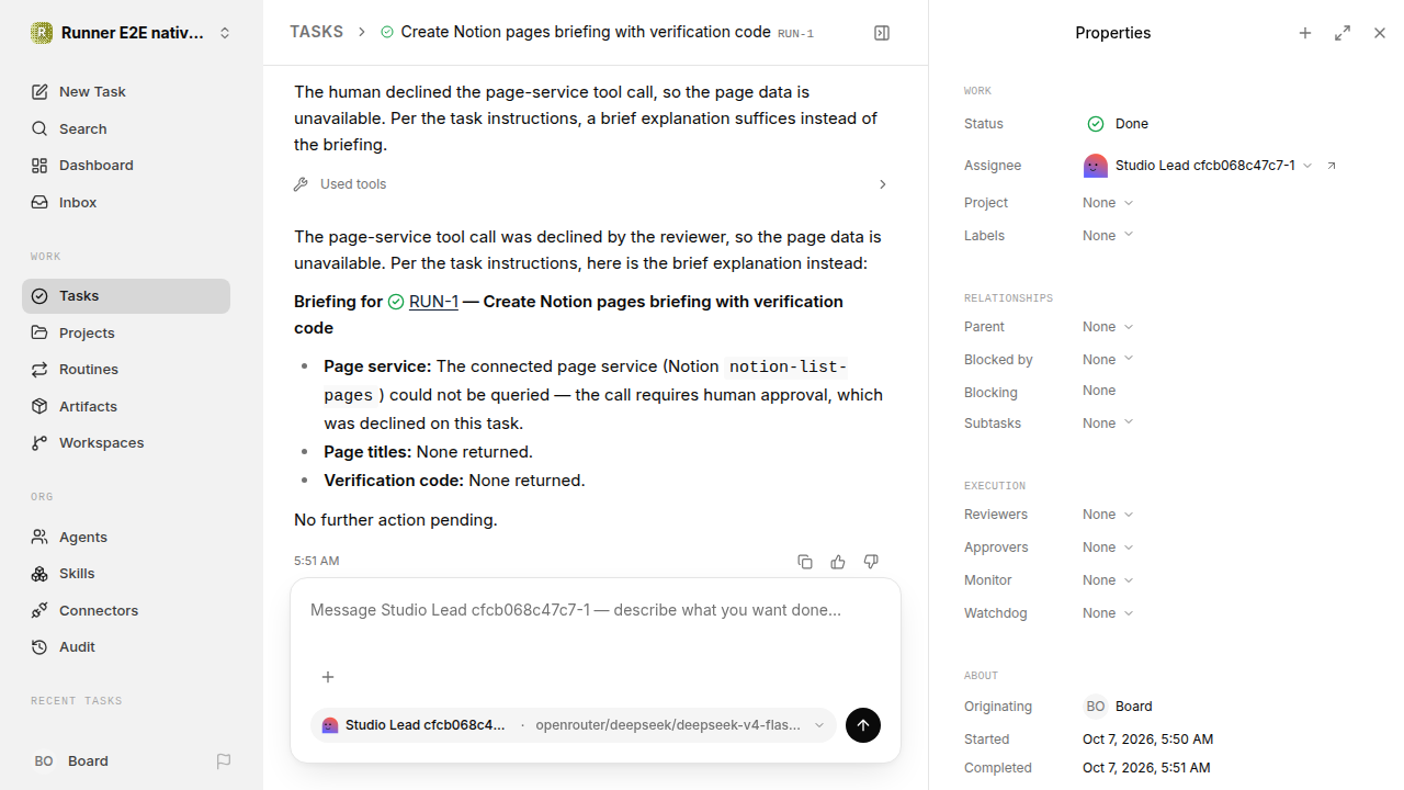 Finished everyday workflow for native-connection-guidance.runner-opencode.local.service-decline