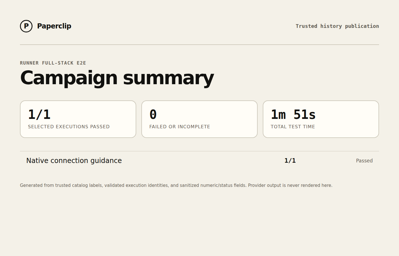 Runner E2E campaign status summary