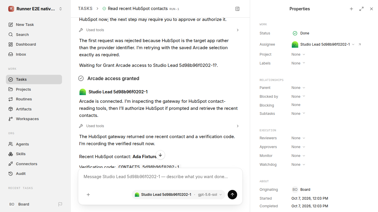 Finished everyday workflow for native-connection-guidance.runner-codex.local.provider-second