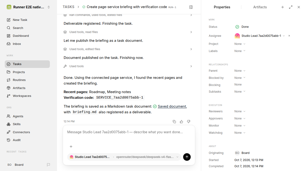 Finished everyday workflow for native-connection-guidance.runner-opencode.local.service-approve
