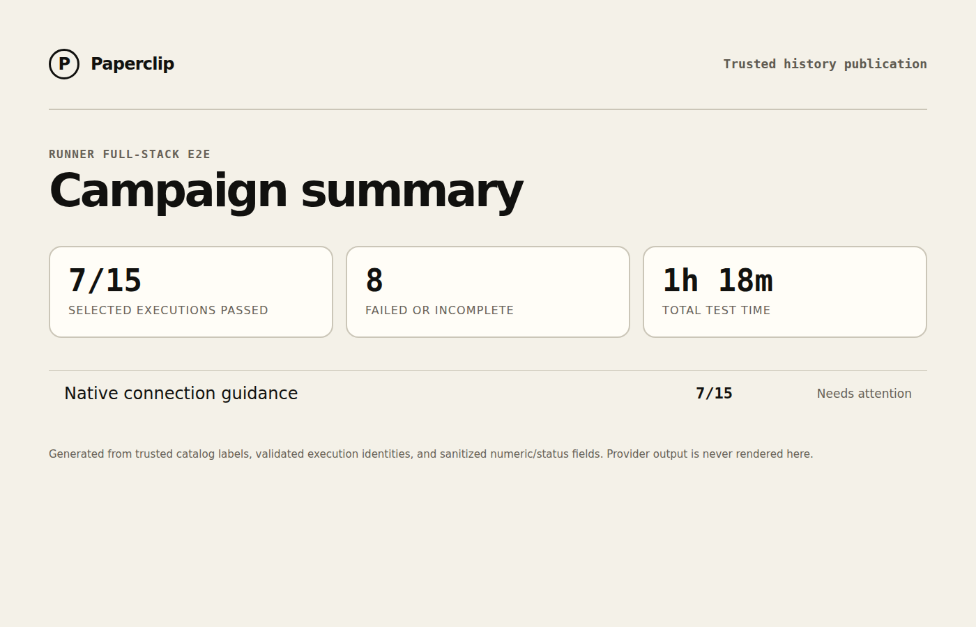 Runner E2E campaign status summary