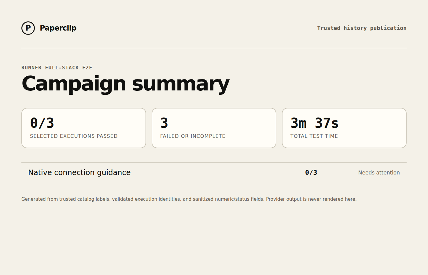 Runner E2E campaign status summary