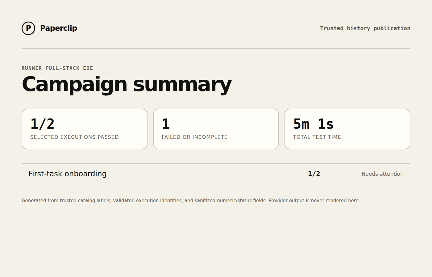 Runner E2E campaign status summary