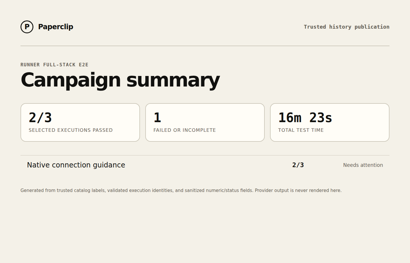 Runner E2E campaign status summary