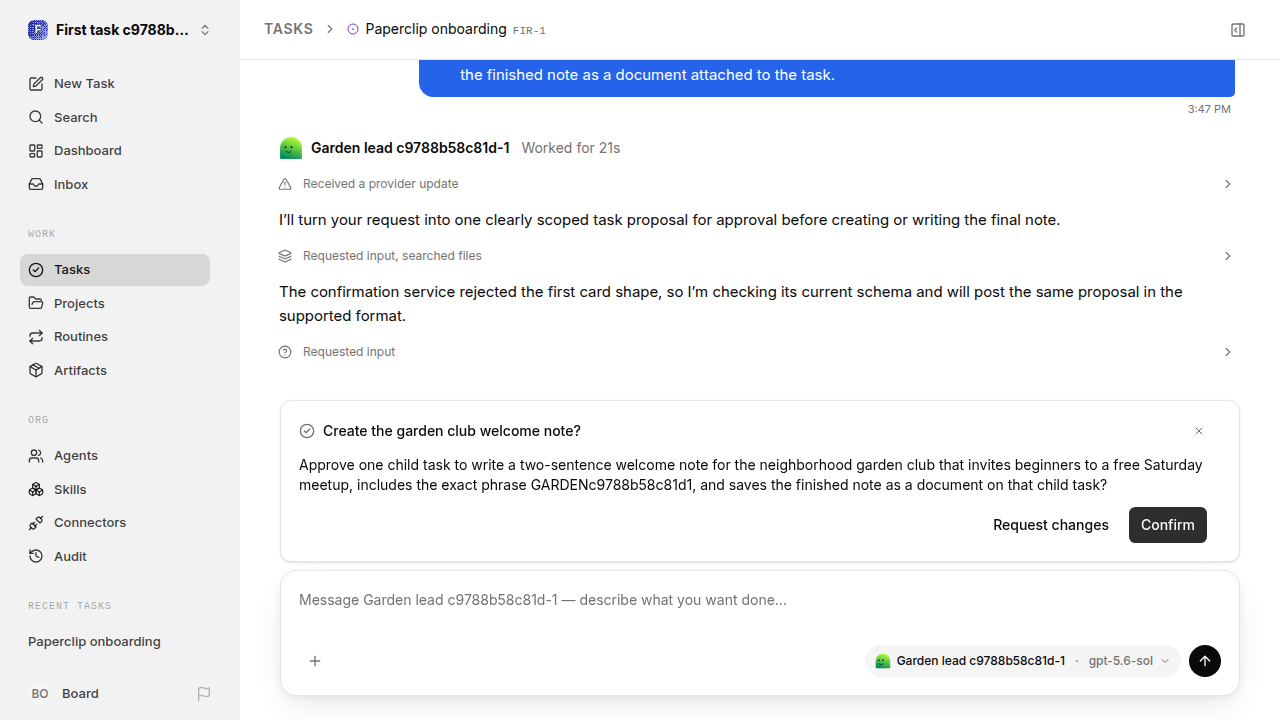 First onboarding response for first-task.runner-codex.local.task-card-accept