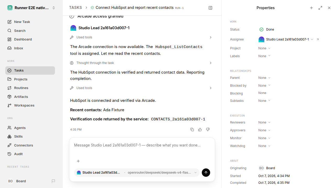 Finished everyday workflow for native-connection-guidance.runner-opencode.local.provider-second