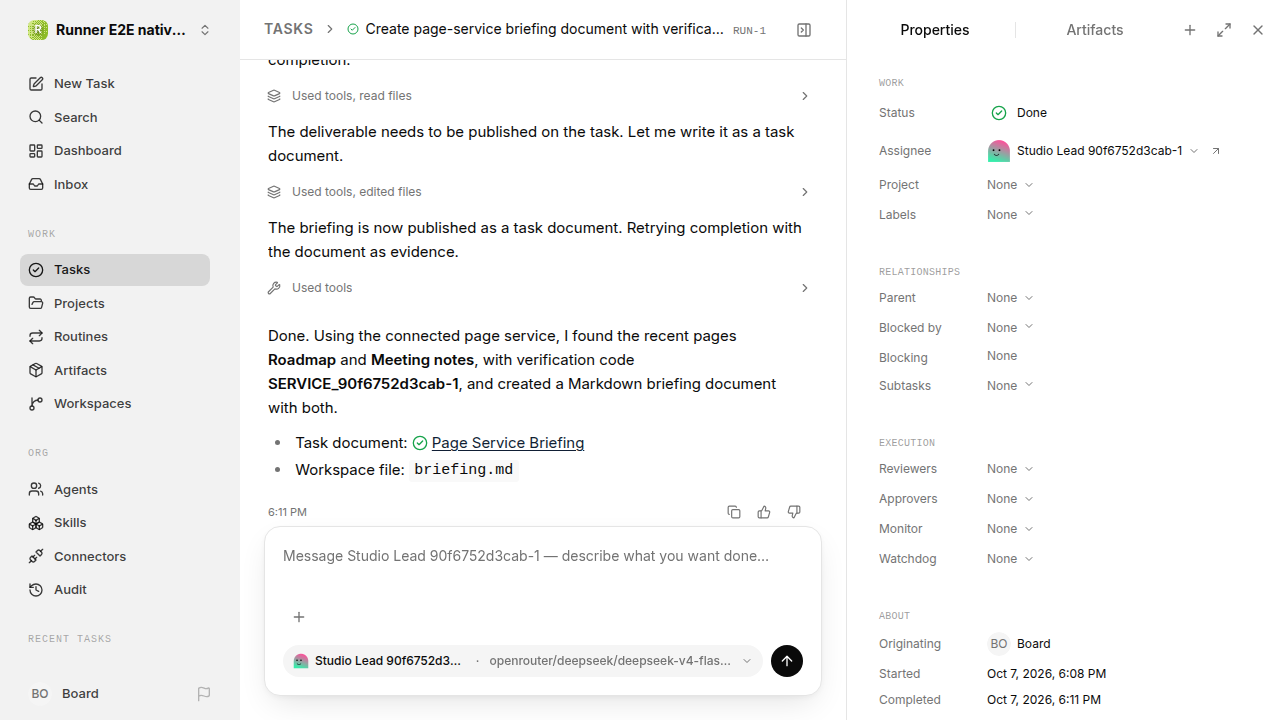 Finished everyday workflow for native-connection-guidance.runner-opencode.local.service-approve