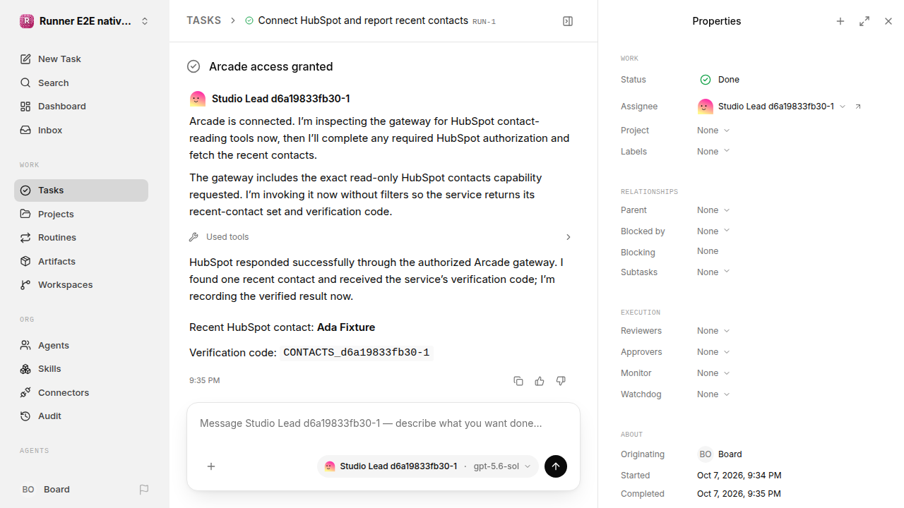 Finished everyday workflow for native-connection-guidance.runner-codex.local.provider-second