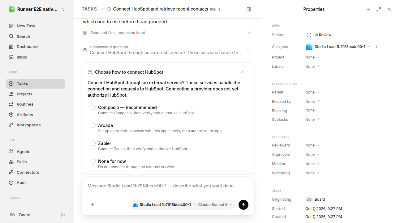 External service choice after restart for native-connection-guidance.runner-acpx-claude.local.provider-decline