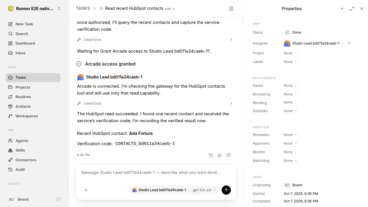 Finished everyday workflow for native-connection-guidance.runner-codex.local.provider-second
