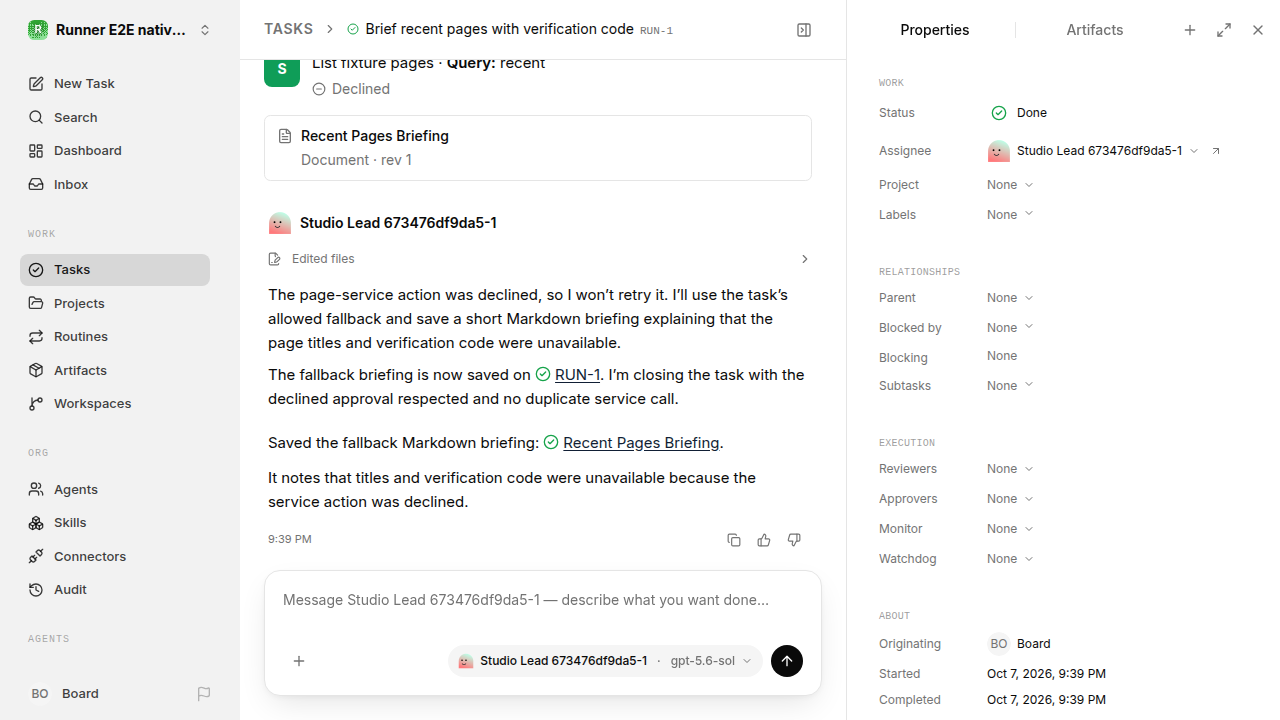 Finished everyday workflow for native-connection-guidance.runner-codex.local.service-decline