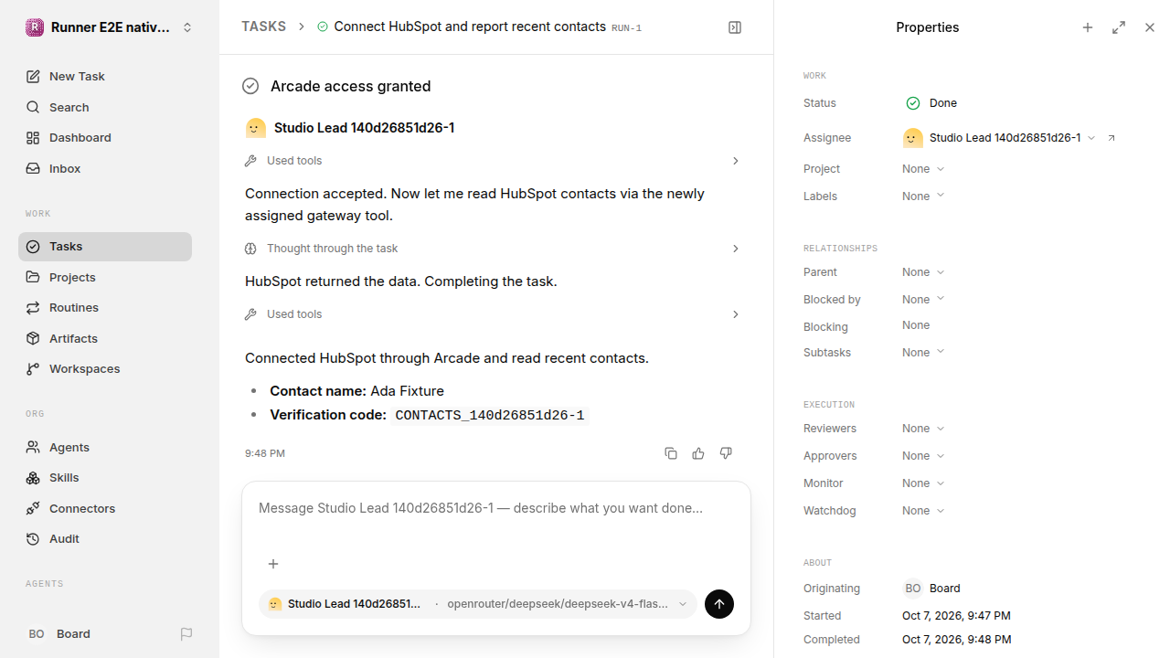 Finished everyday workflow for native-connection-guidance.runner-opencode.local.provider-second