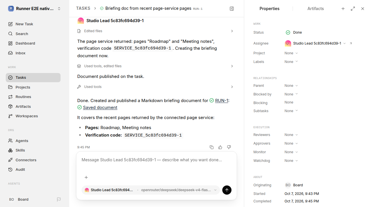 Finished everyday workflow for native-connection-guidance.runner-opencode.local.service-approve