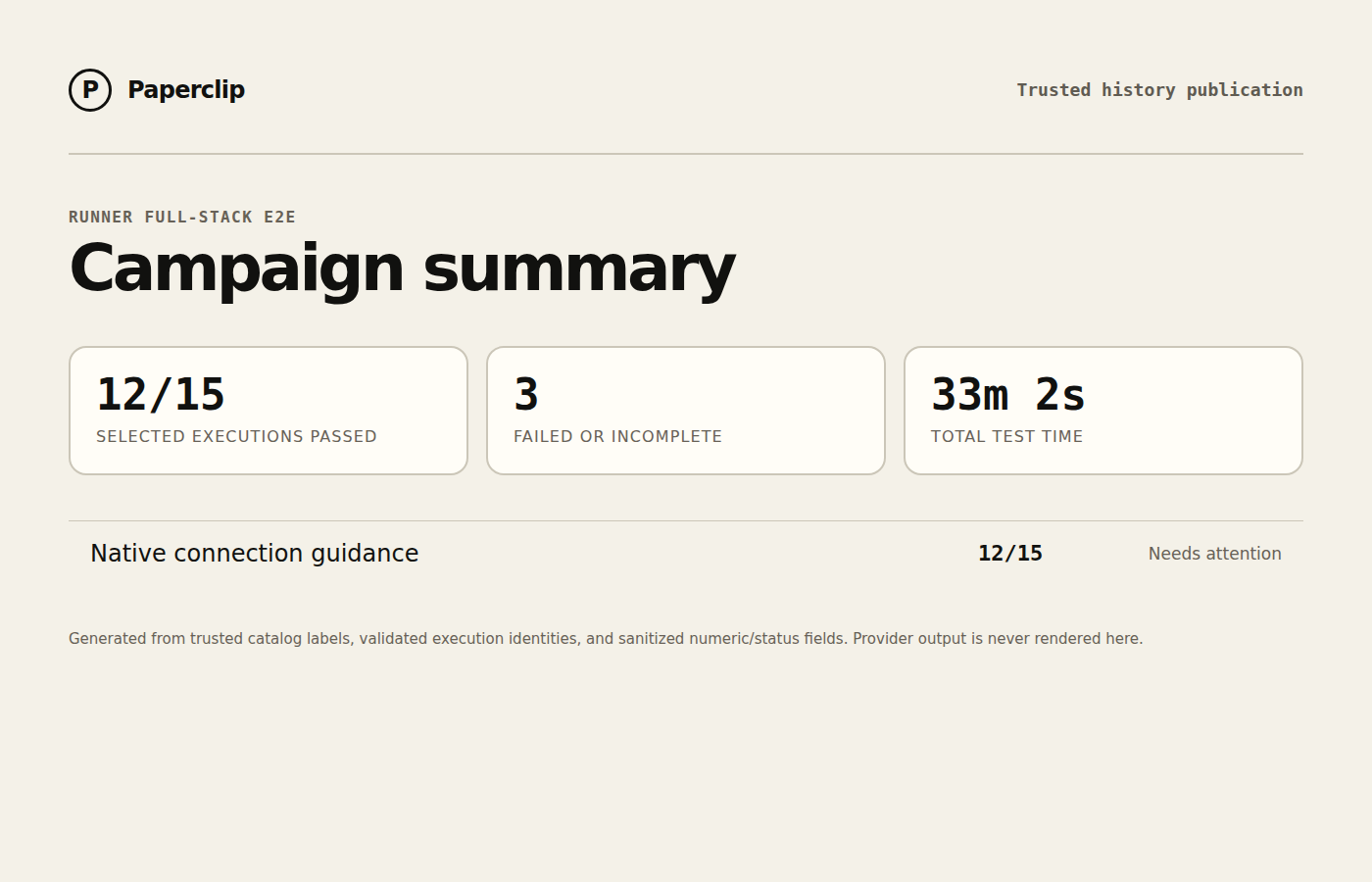 Runner E2E campaign status summary