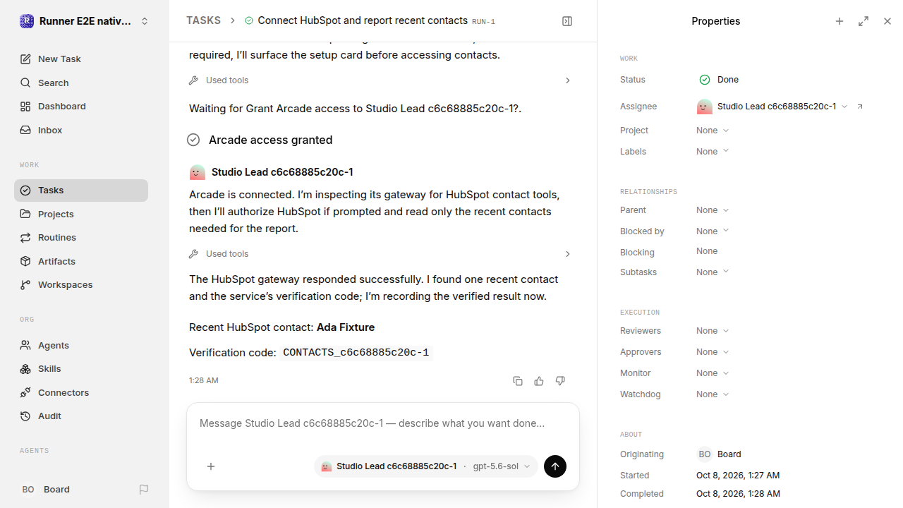 Finished everyday workflow for native-connection-guidance.runner-codex.local.provider-second