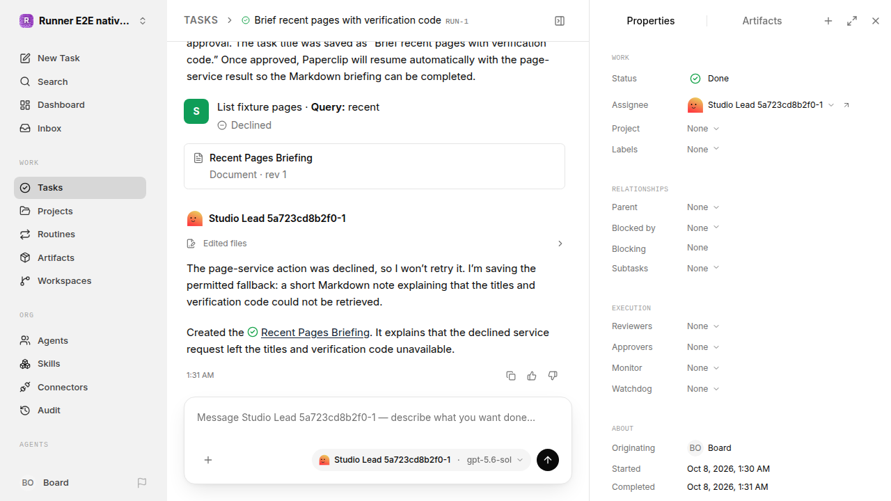 Finished everyday workflow for native-connection-guidance.runner-codex.local.service-decline