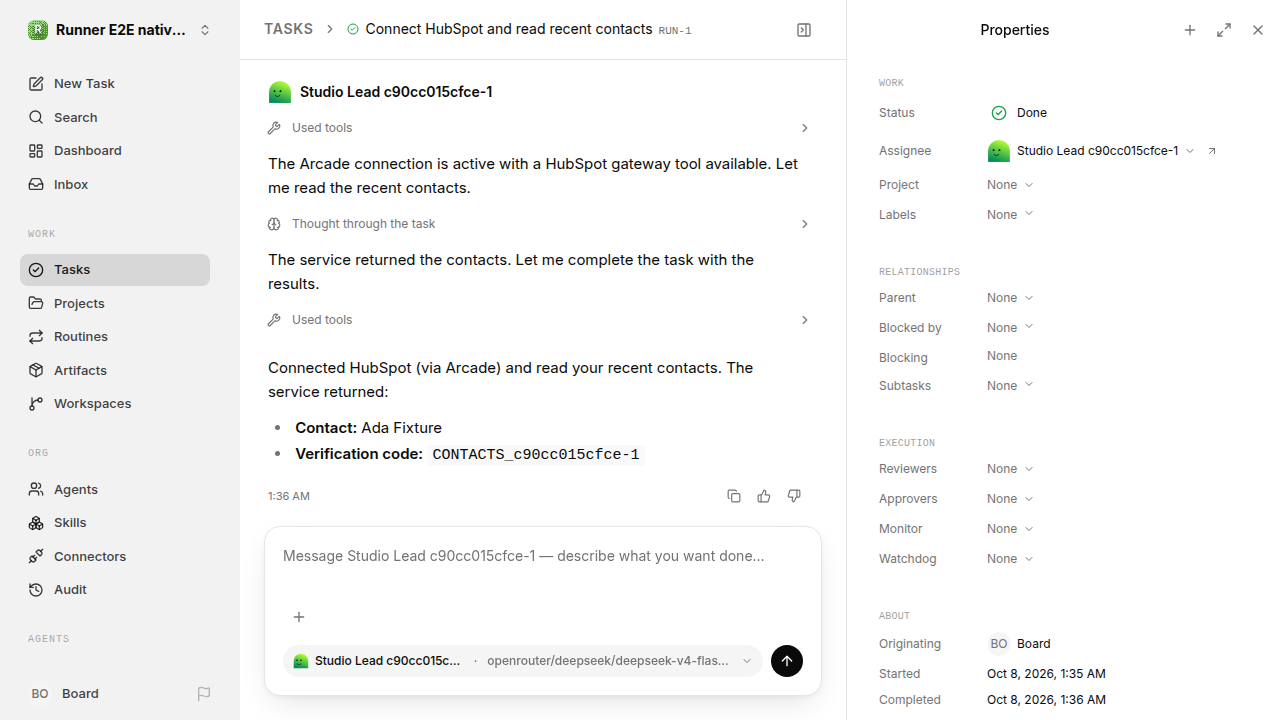 Finished everyday workflow for native-connection-guidance.runner-opencode.local.provider-second