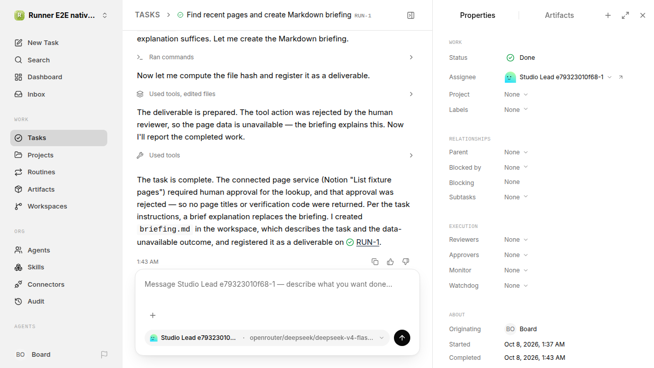Finished everyday workflow for native-connection-guidance.runner-opencode.local.service-decline