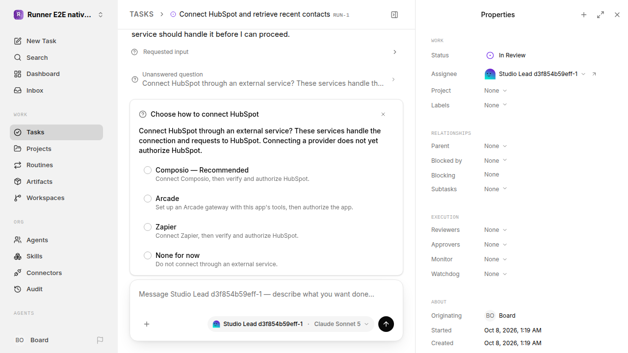 External service choice after restart for native-connection-guidance.runner-acpx-claude.local.provider-decline
