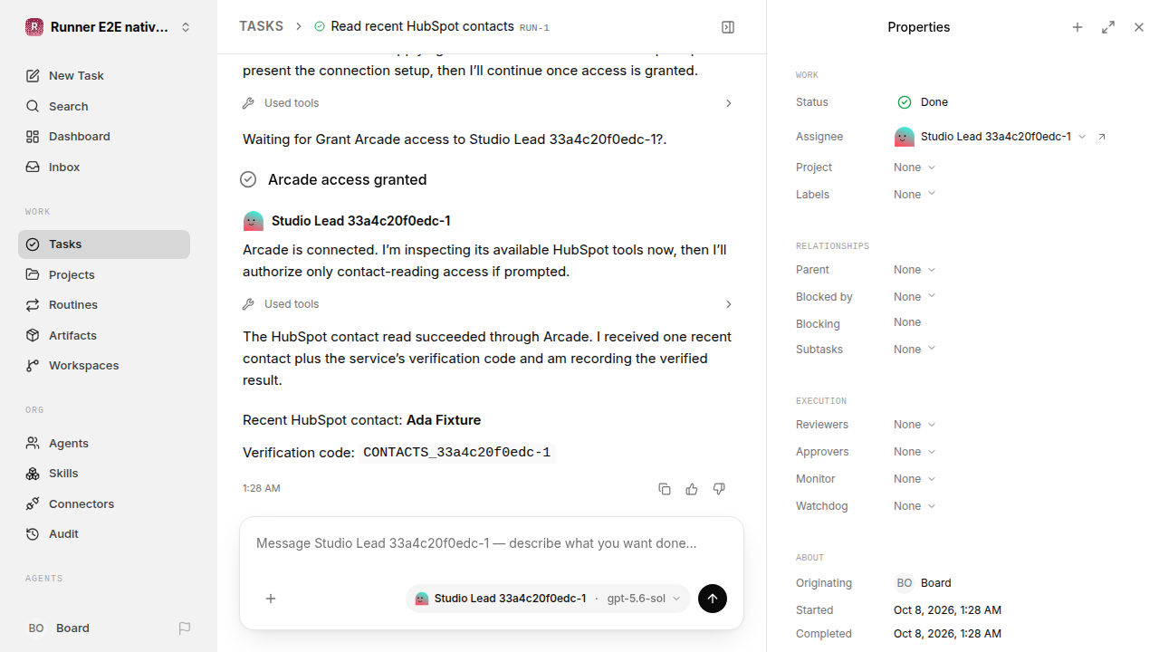 Finished everyday workflow for native-connection-guidance.runner-codex.local.provider-second