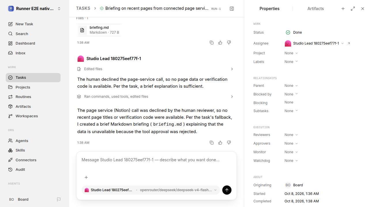 Finished everyday workflow for native-connection-guidance.runner-opencode.local.service-decline