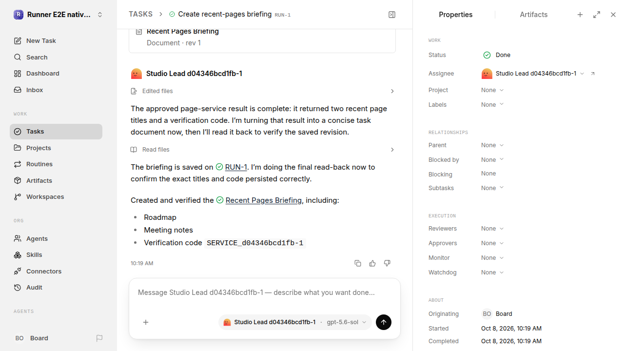 Finished everyday workflow for native-connection-guidance.runner-codex.local.service-approve