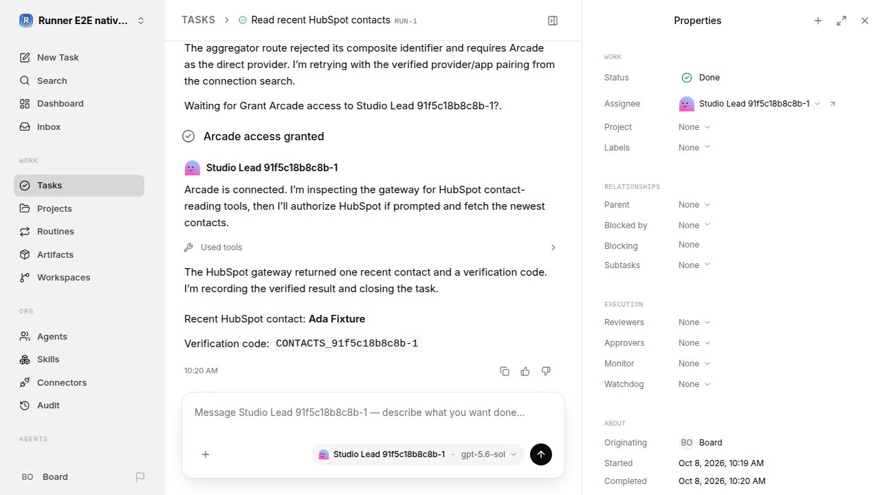 Finished everyday workflow for native-connection-guidance.runner-codex.local.provider-second