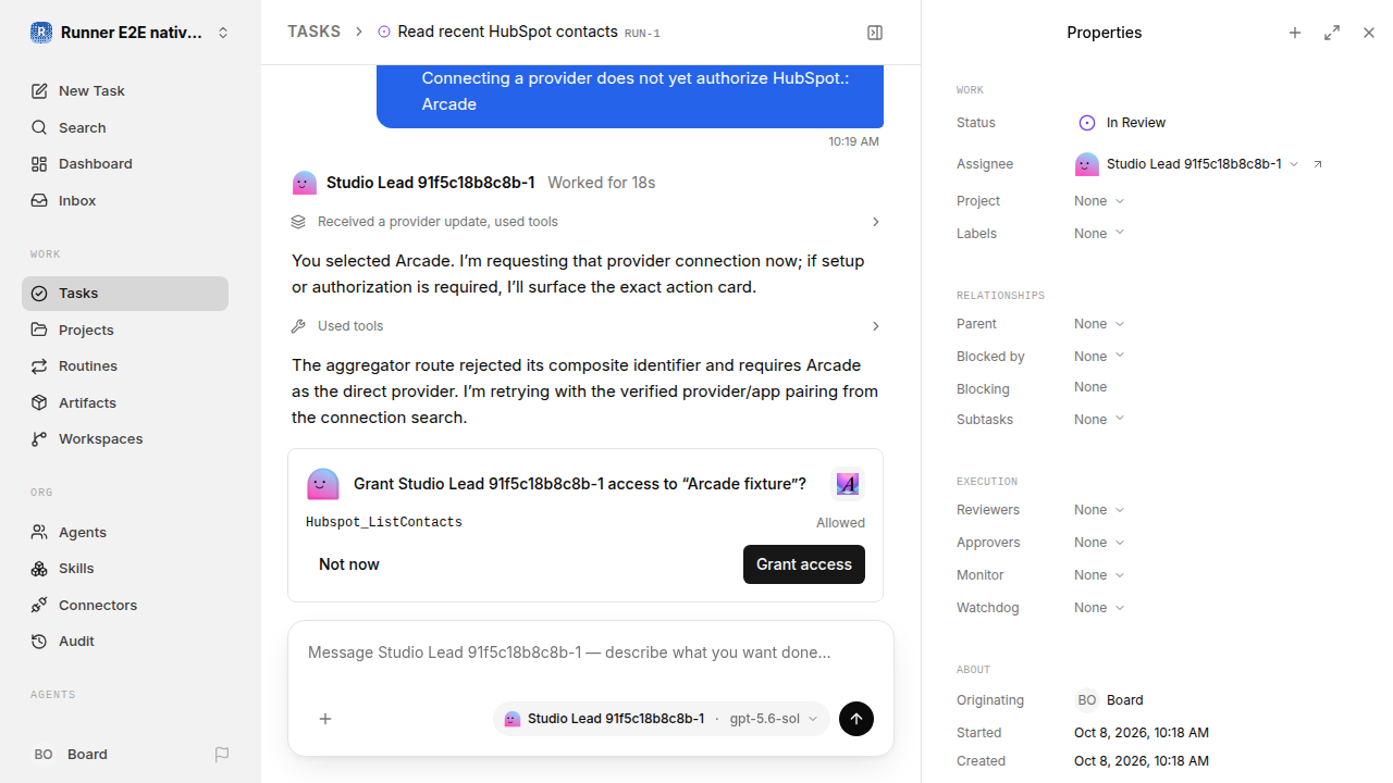 Separate HubSpot tool-access approval for native-connection-guidance.runner-codex.local.provider-second