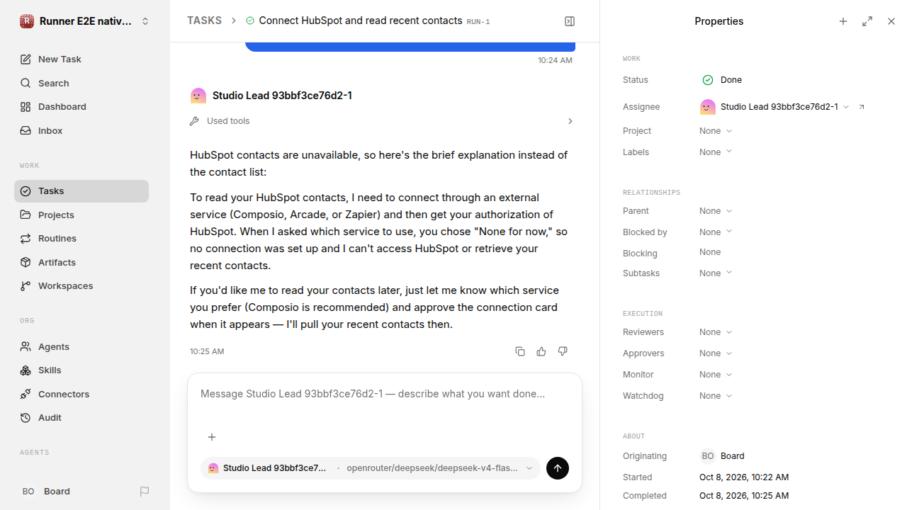 Finished everyday workflow for native-connection-guidance.runner-opencode.local.provider-decline