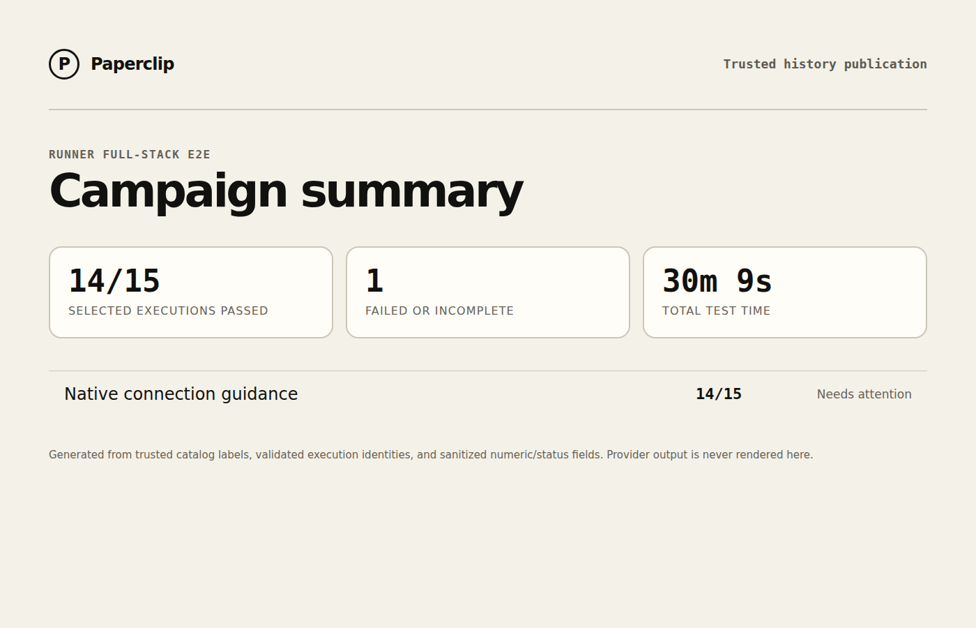 Runner E2E campaign status summary
