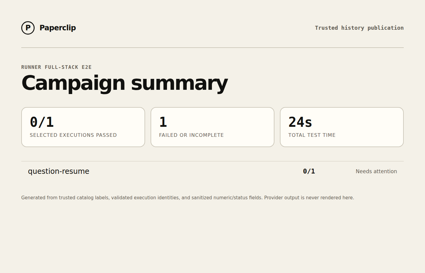 Runner E2E campaign status summary